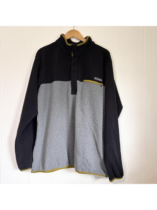 Columbia Other - Columbia Colorblock Black Green Long Sleeve Fleece Pullover Sweater Men's XL